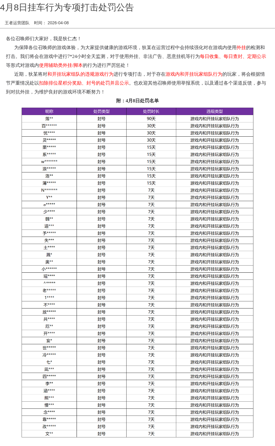 4月8日挂车行为专项打击处罚公告