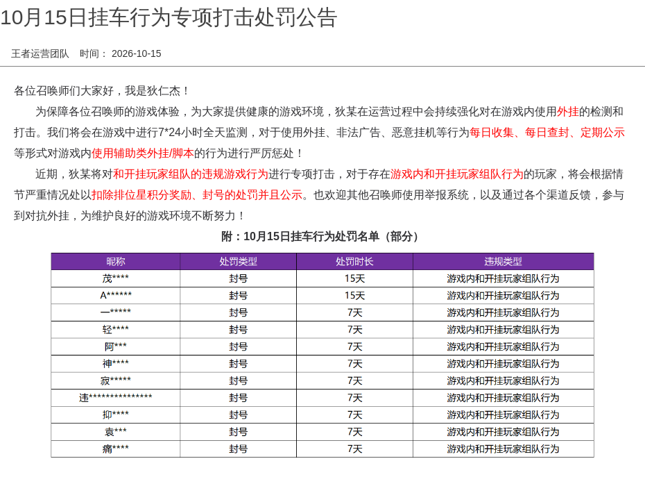 10月15日挂车行为专项打击处罚公告